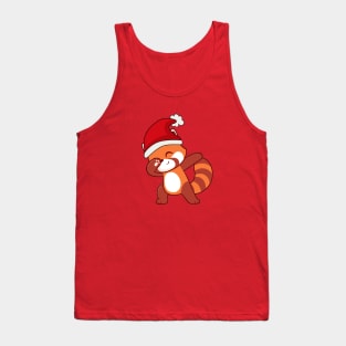 Cute Dabbing Red Panda Santa Hat Christmas Animal Gift Tank Top